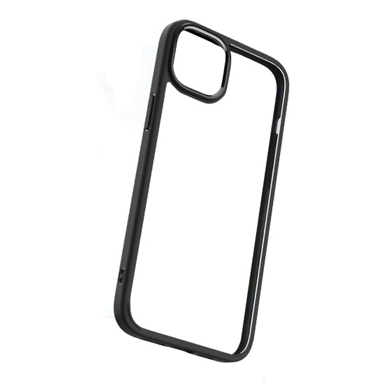 Silicone Case with Transparent Body for Apple iPhone 15 Black 